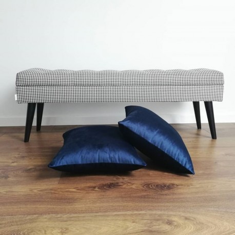 Poduszki dekoracyjne 2 sztuki Rossi Furniture poduszka French Velvet AKSAMIT Granatowa  pudrowy róż