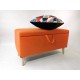 Ławka dekoracyjna, kufer BELLA II, schowek 80 cm - nogi drewniane -  Rossi Furniture