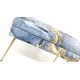 Ławka dekoracyjna  tapicerowana LATINA we wzory nogi chrom - schowek