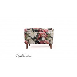 Kuferki tapicerowane  za schowkiem in flowers handmade Rossi Furniture