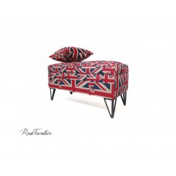 Kufer LONDON , tapicerowana HANDMADE wykonana przez Rossi Furniture Tylko 1 sztuka w tej tkaninie !!!!!! - poduszka w zestawie-
