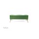 Green ADELE bench with storage from Rossi Furniture - gold chrome legs