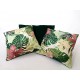 Poduszka dekoracyjna Motyw Liściasty zielona French Velvet Rossi Furniture Komlept poduszek dekoracyjnych Liście